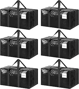 6 Pack Heavy Duty Moving & Storage Bags w/Zipper
