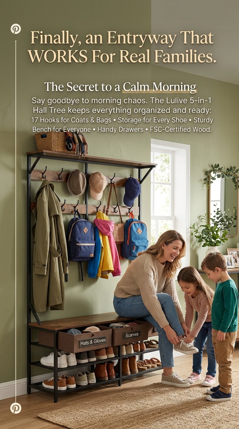 Lulive Hall Tree 5-in-1 with Shoe Drawers & Bench