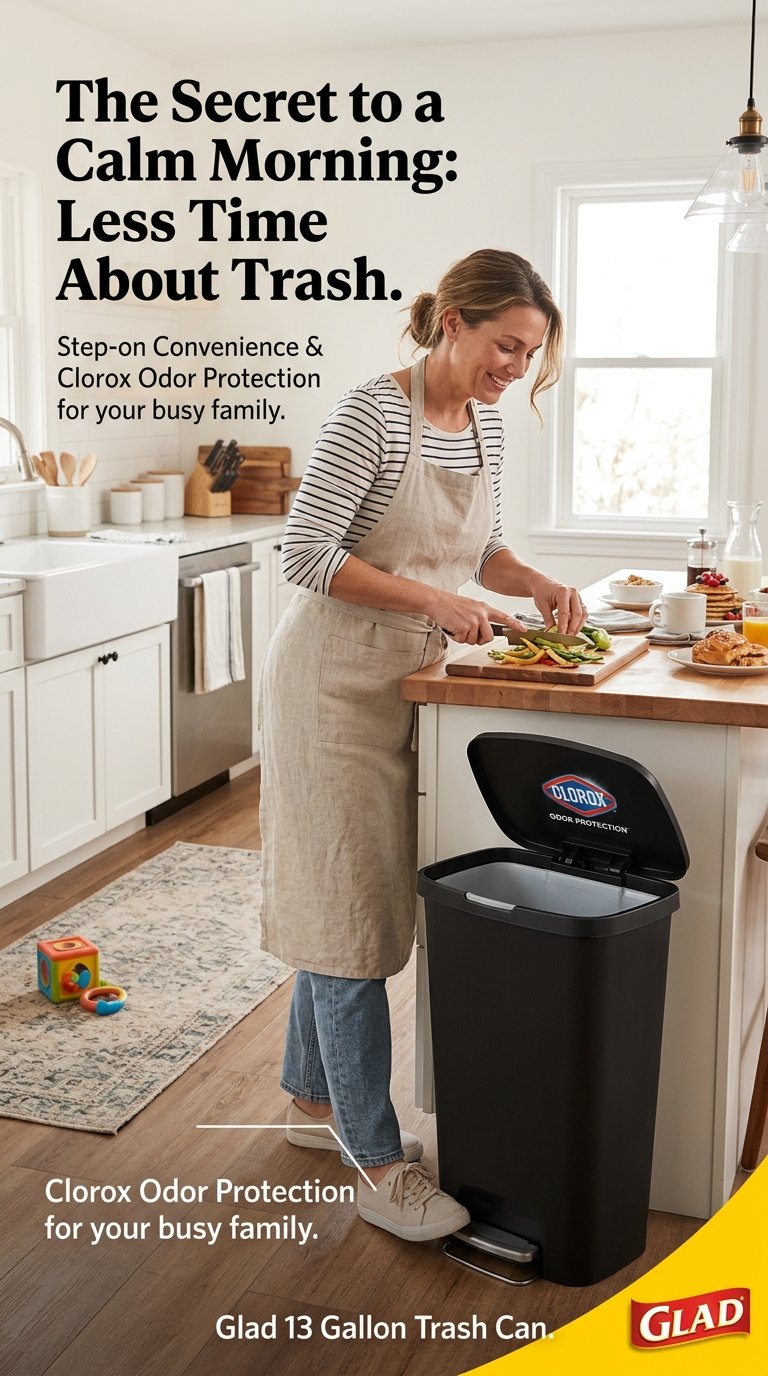 Glad 13-Gal Trash Can with Odor Protection