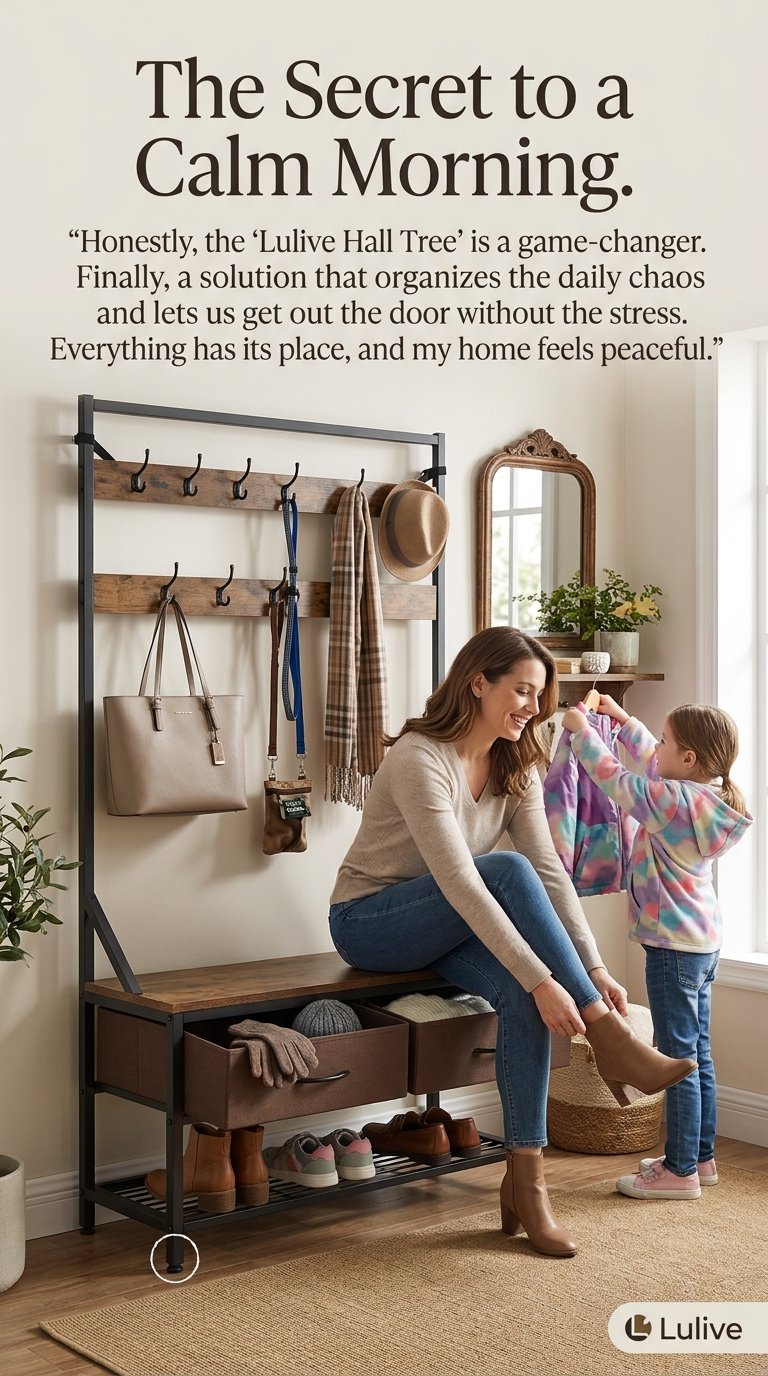 Lulive Hall Tree 5-in-1 with Shoe Drawers & Bench